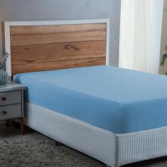 Lençol Cama Box Casal 01 Peça Percal 300 Fios Liso com Elástico 100% A
