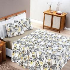 Jogo De Cama Malha Casal Quality 04 Peças - Blossom