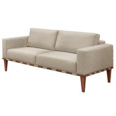 Sofá Namoradeira Bella Luxo Castellar Móbile, Veludo Bege Claro