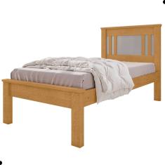 Cama de Solteiro Flex  com Pés Macaé Naturalle Off White