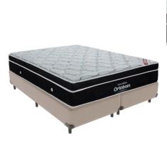 Cama + Box Colchão Queen com Molas Ensacadas Ortobom Elegant, Bege