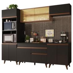 Armário de Cozinha Reims 260002 com Balcão Preto Rustic