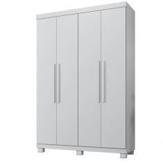Guarda Roupa Mdp 4 Portas 3 Gavetas 5 Prateleiras Branco