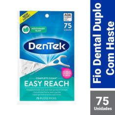 Fio Dental com Haste DenTek Floss Picks Complete Clean Easy Reach 75un