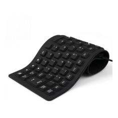 Teclado Flexível De Silicone Usb Dobrável Resistente Agua Borracha USB PRETO