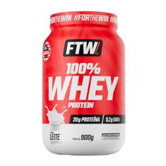 FTW 100% Whey Protein com Proteína Concentrada WPC, Suplemento Alimentar Pós-Treino em Pó com Fonte de Proteína do Soro do Leite, Alto Valor Biológico, Sem Glúten – Pote 900g (Sabor Leite)