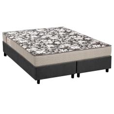 Conjunto Box Queen: Colchão Espuma Ortobom D26 Physical Ultra Resistente + Base Crc Suede Gray(158x198)