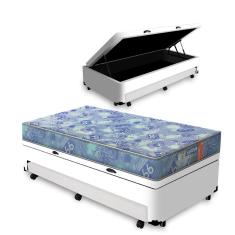 Cama Box Baú e Auxiliar Solteiro + Colchão de Espuma D20 - Gazin - Supreme  88cm
