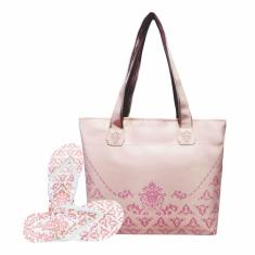 Bolsa Chinelo Feminino Arabesco Rosa Magicc Bolsas