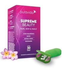 Kit Vitamina Supreme Beauty Hair Skin Nails Puravida Collagen Flex Vitamina Contém 30 Cápsulas Softgel Niacinamida Com Cápsulas + Porta Cápsulas