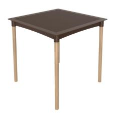 Mesa em Rattan com Pés em Madeira Grifit Chocolate