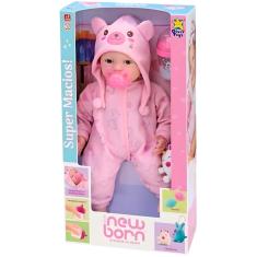 Boneca Diver New Born Menina Brincando De Pijama Divertoys