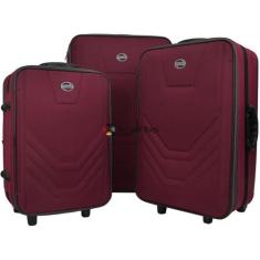 Jogo Conjunto Kit Malas Viagem Village Barata Grande Média Pequena, Ve