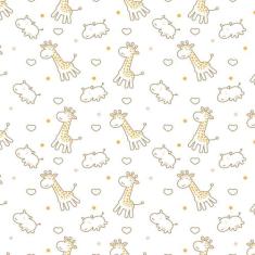 Papel de Parede Infantil Girafa e Hipopótamo 2,70x0,57m - Quartinhos