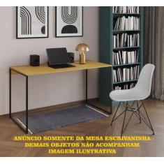 Escrivaninha Industrial Grécia 120x53  Ferro Preto Tampo Canela - Impé