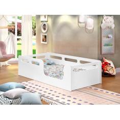 Cama juvenil p/ crianças montesssoriana 100% mdf com colchao juvenil p