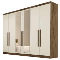 Guarda Roupa Oslo 6 Portas 4 Gavetas com Espelho MDF - MadeMarcs - Mad