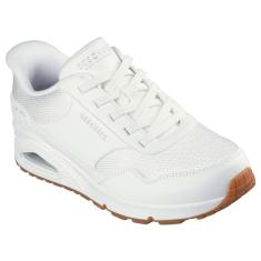 Skechers Tênis feminino sem cadarço Uno-Banksia Hands Free, Branco, 38