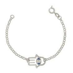 Pulseira Prata Com 1 Mão De Fátima 20Mm Vazada Com Resina