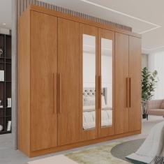Guarda-roupa Casal 6 Portas 3 Gavetas com Espelho Roma Espresso Móveis