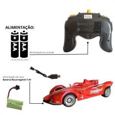 Carrinho De Controle Remoto Solta Fumaça Com 7 Funções Com Luzes Grand Prix