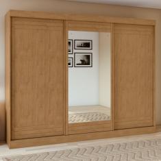 Guarda-roupa 3 Portas 4 Gavetas Nice Com Espelho Amêndoa Clean-off White