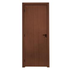 Kit Porta De Madeira Lisa 215x84cm Batente 16cm Mdf Ultra Mgm Ipê