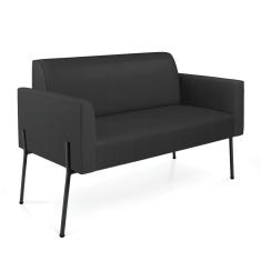 Sofá Namoradeira 2 Lugares Pé De Ferro Preto Marisa Corino D03 - D'rossi Cor Preto