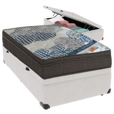 Cama Box Baú Branco E Colchão Iso Superpocket Molas Ensacadas Solteiro Ortobom