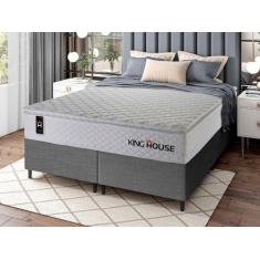Conjunto Cama Box c/ Molas Ensacadas New Moon Branco King 193x203x66 -