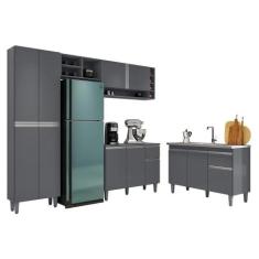 Cozinha Modulada Vanessa com Balcão Tatiane sem Tampo - AJL Móveis, Ci