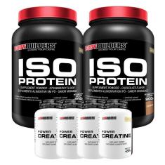 KIT 2x  Whey Protein Iso Protein 900g + 4x Creatine + Coqueteleira – Bodybuilders-Unissex