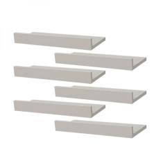 Kit 6 Prateleiras Porta Quadros 40 x 10cm Branca