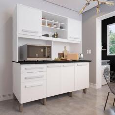 Armário para Cozinha 6 Portas 2 Gavetas Luna Plus Móveis Imop, Branco 