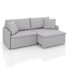 Sofá 3 Lugares Retrátil e Reclinável Stilo Linho Prata 234 cm