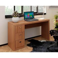Escrivaninha P/ Escritório Me4102 C/ 3 Gavetas Amêndoa - Tecno Mobili