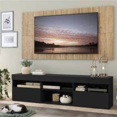 Rack com Painel e Suporte TV 65&quot; com 2 portas Londres Multimóveis Preto/Rustic