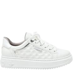 Tênis Feminino Casual Dia a Dia FlatForm Recorte Metalizado Via Marte 055-006