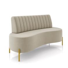 Sofá 2 Lugares Living 160cm Pé Ferro Dourado Maraú Veludo K01 - D`Rossi