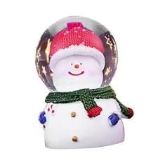 Globo de Neve de Bola de Cristal de Natal Com Mudança de Cor Akozon - Decoração de Natal de Resina e Vidro - Globo de Neve de Natal Iluminado Com de Cabeça Grande de Natal