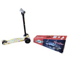 Patinete 3 Rodas Com Leds Altura Ajustável E Base Scooter - Tesla Stor