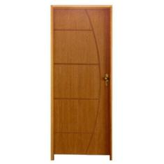 Kit Porta de Madeira Semi-Oca Belíssima 6 Rodam Padrão Imbuia - Lado E