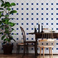 Papel de Parede Adesivo Azulejo Vintage N05217 Rolo 0,58x3M - Adesivo 