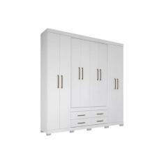 Guarda Roupa 8 Portas e 4 Gavetas c/ Pés Nápoles Branco - Santos Andir