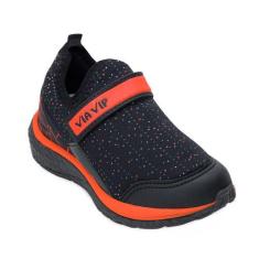 Tênis Iate Via Vip Infantil VV24-VV9500, 31, Preto, Laranja