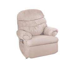 Poltrona Reclinável Barão Suede Liso Areia