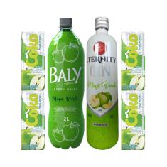 Gin Eternity Maça Verde 900ml + Energético Baly 2L + 4 Coko