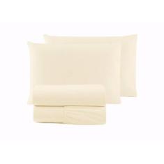 Jogo De Cama Box Lençol CASAL 4 Peças 100 ALGODÃO Percal 200 Fios Lenç