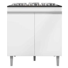 Balcão Para Cooktop Adriana 2 Portas com Tampo Branco