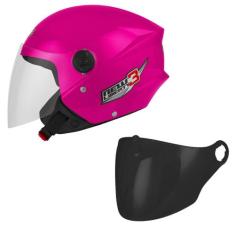 Capacete Moto Aberto New Liberty 3 Pro Tork + Viseira Fumê, ROSA + VIS